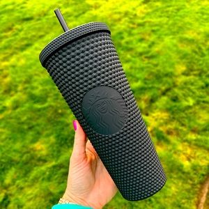 🖤 Studded Matte black Starbucks tumbler 🖤